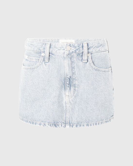 High Rise Denim Mini Skirt