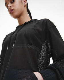 CK ONE GENDERLESS MESH HOODIE, Ck Black, hi-res