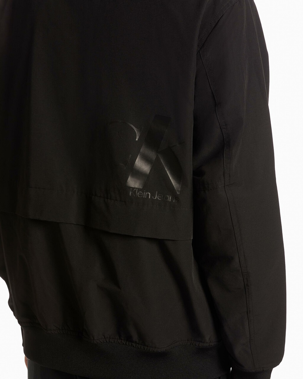 STAND COLLAR BOMBER JACKET, Ck Black, hi-res