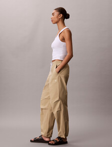 Relaxed Soft Nylon Trousers, Cornstalk, hi-res