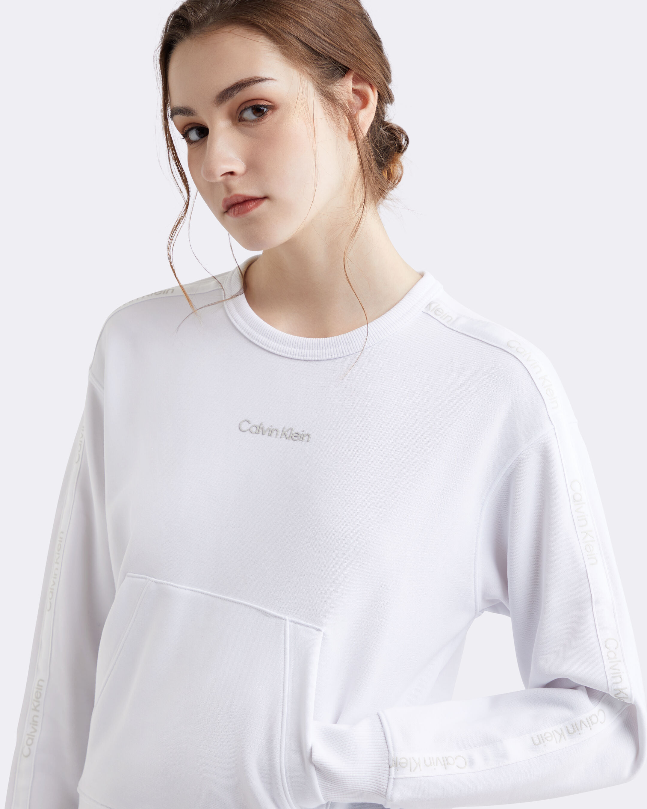 White calvin klein hoodie women's on sale