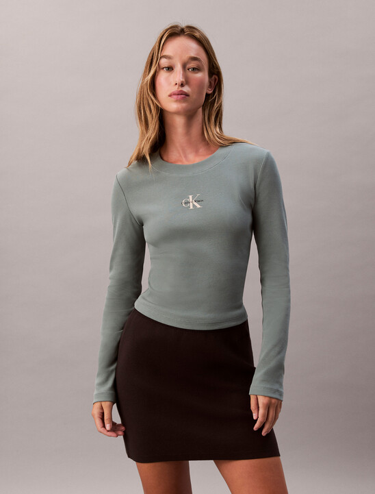 Monogram Logo Long Sleeve Baby Tee