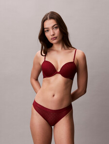 Demi T-shirt Bra - Microfibre Lace, Fall Berry, hi-res