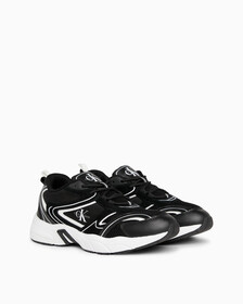 Leather Sneakers, Black/Bright White, hi-res