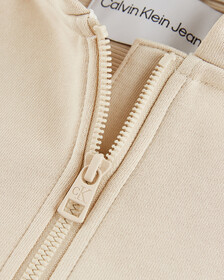 INFINITE COOL MONOGRAM CROPPED ZIP UP HOODIE, Classic Beige, hi-res