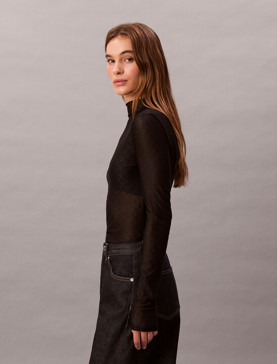 Monogram Mesh Top
