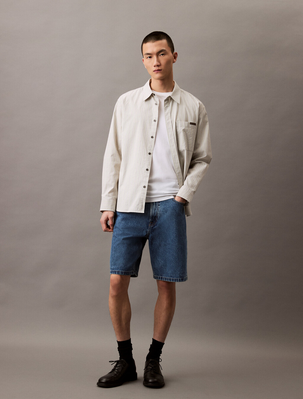 90's Regular Denim Shorts, MID BLUE STONE, hi-res