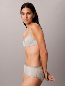 Icon Cotton Modal Limited Edition Demi Bra, Grey Heather, hi-res