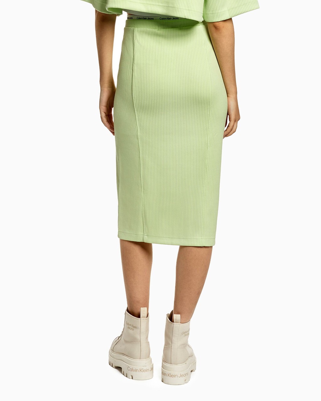 FRONT SLIT PENCIL MIDI SKIRT, Exotic Mint, hi-res