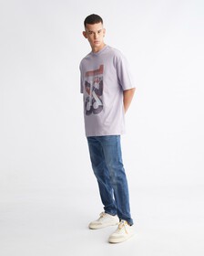Oversized Varsity Logo T-Shirt, Lavender Aura, hi-res