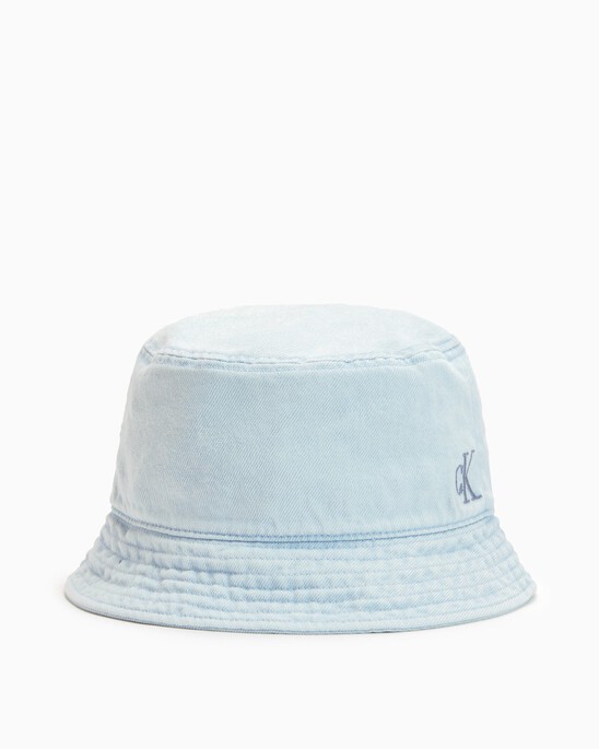 Washed Denim Monogram Bucket Hat