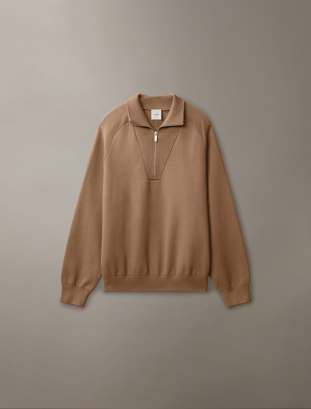 Tech Knit Quarter Zip Sweater, Spiced Plum, hi-res