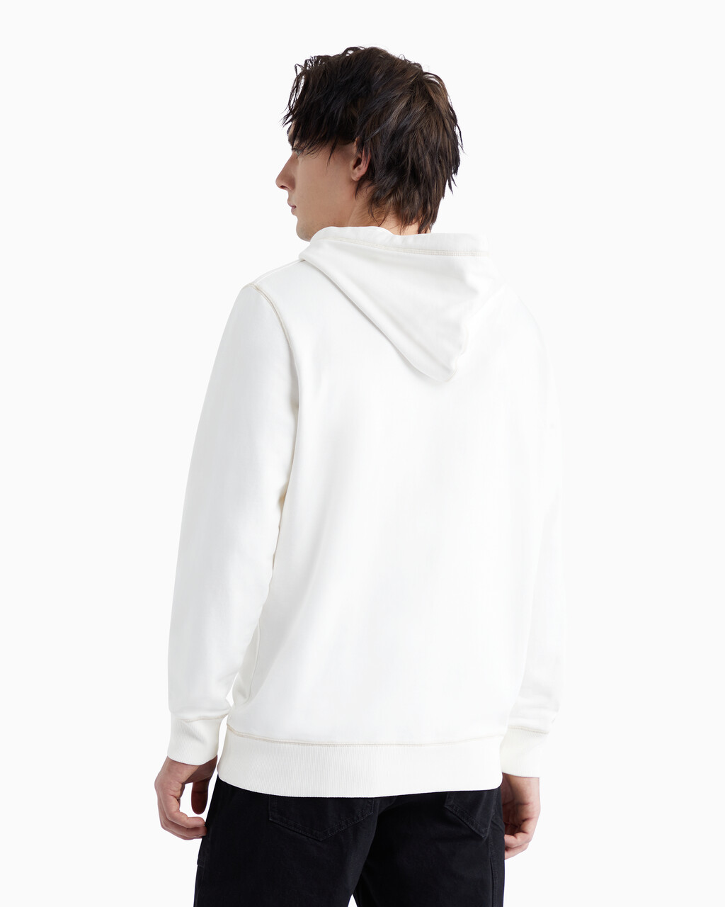 Mineral Dyed Monologo Hoodie, Ivory, hi-res