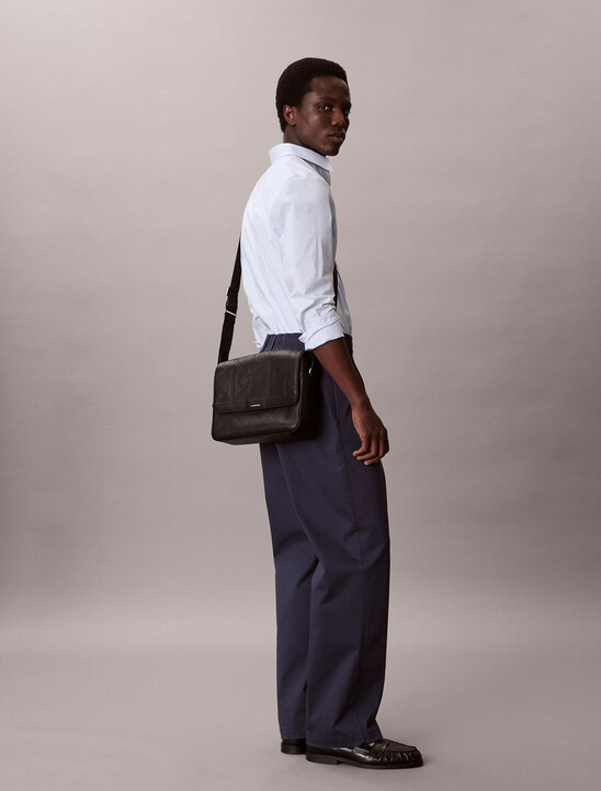 Embossed CK Emblem Messenger Bag