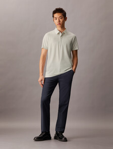 Double Mercerized Cotton Short Sleeve Polo, Vaporous Gray, hi-res