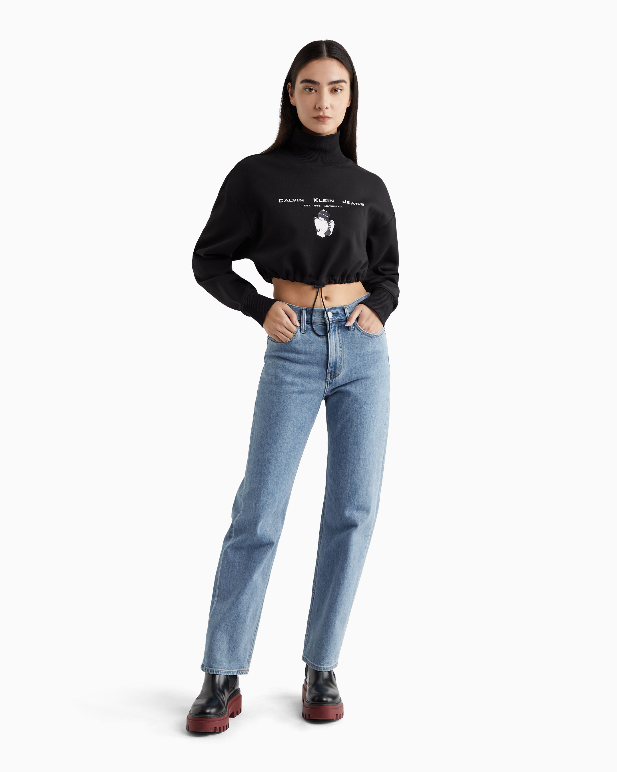 Calvin klein performance on sale high waist straight leg
