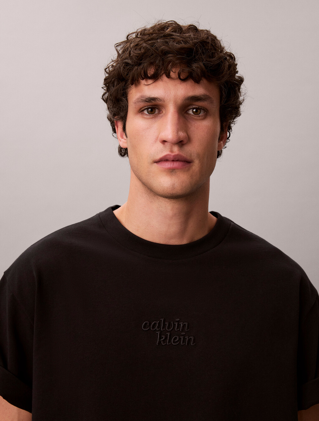 Relaxed High Pile Logo Tee, Black, hi-res
