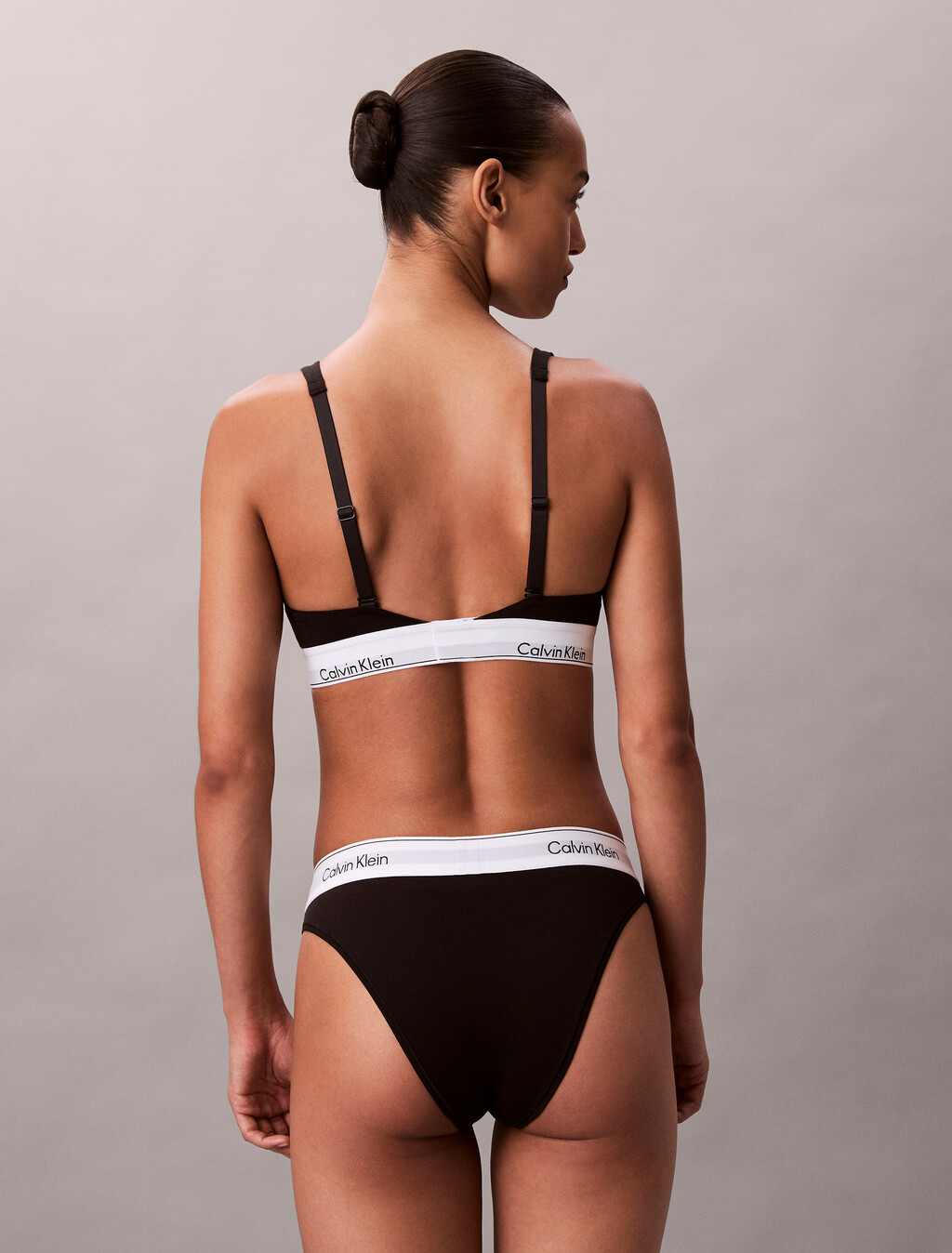 Unlined Triangle Bralette - Icon Cotton Modal, Black, hi-res