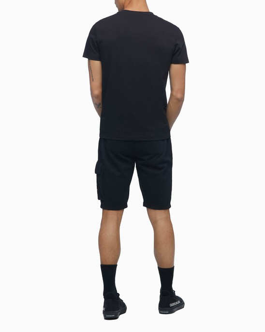 ORGANIC COTTON MONOGRAM BADGE SWEAT SHORTS