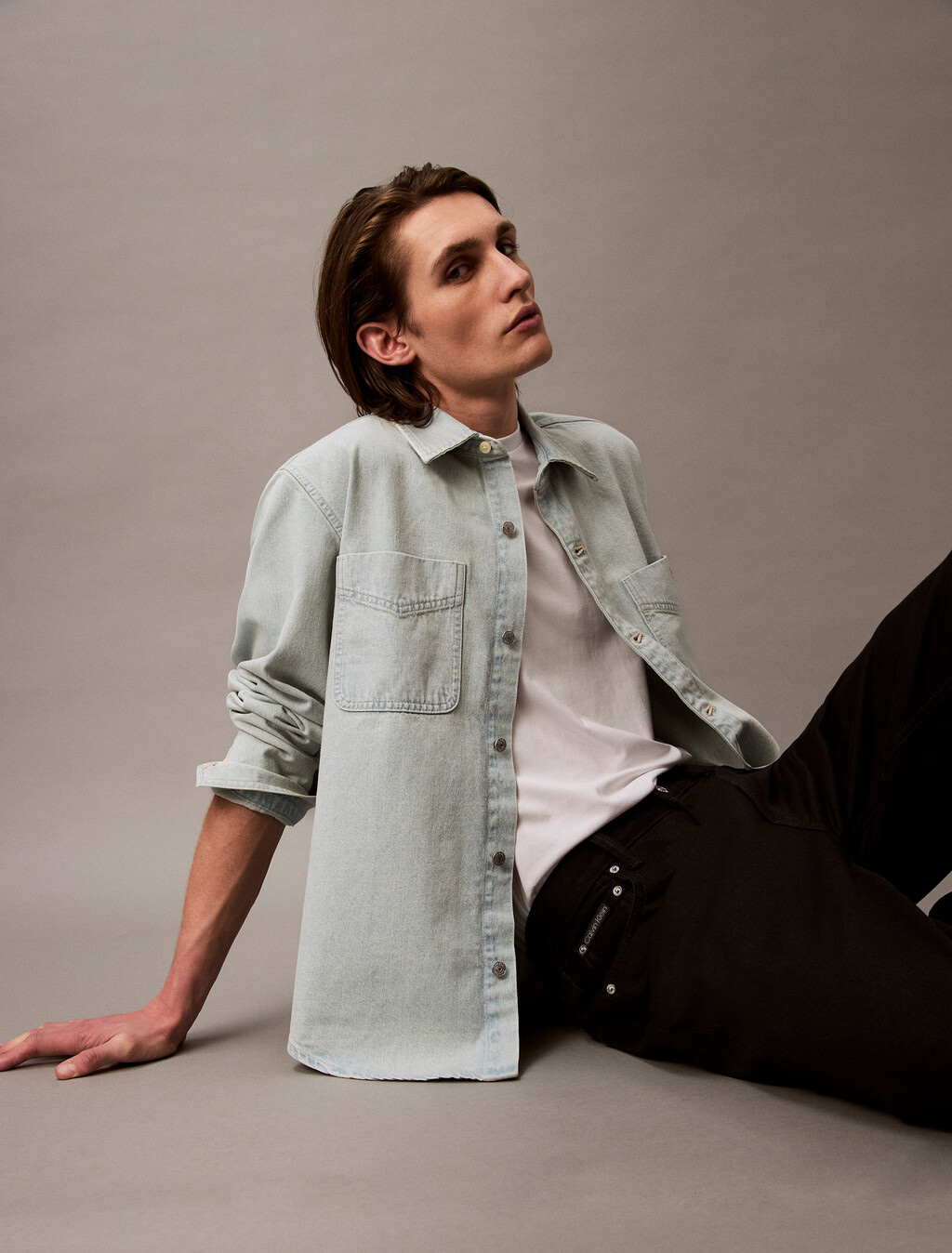 Goldenrod Denim Overshirt, GOLDENROD, hi-res