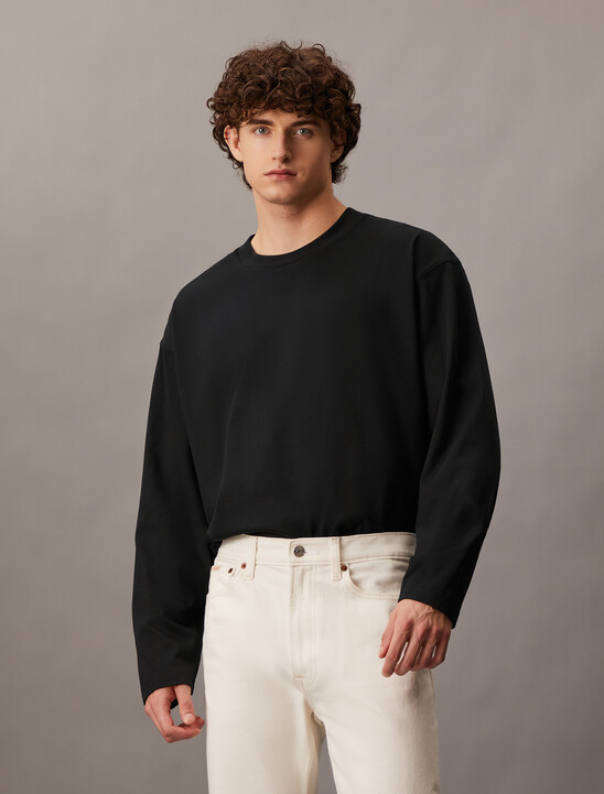 Embossed Logo Relaxed Long Sleeve Tee