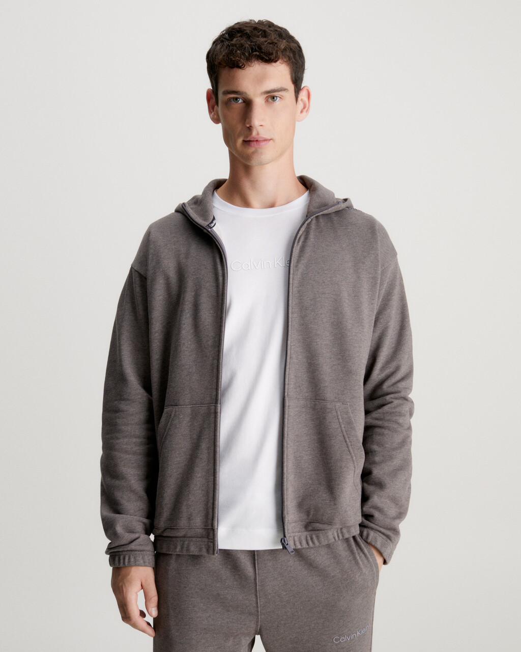 Cotton Terry Hoodie, DARK RABBIT, hi-res
