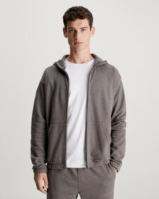 Cotton Terry Hoodie, DARK RABBIT, hi-res