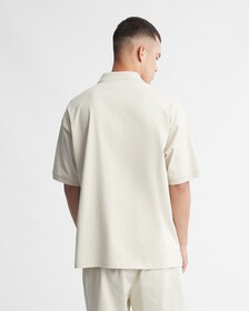 Varsity Curved Logo Polo, Eggshell, hi-res