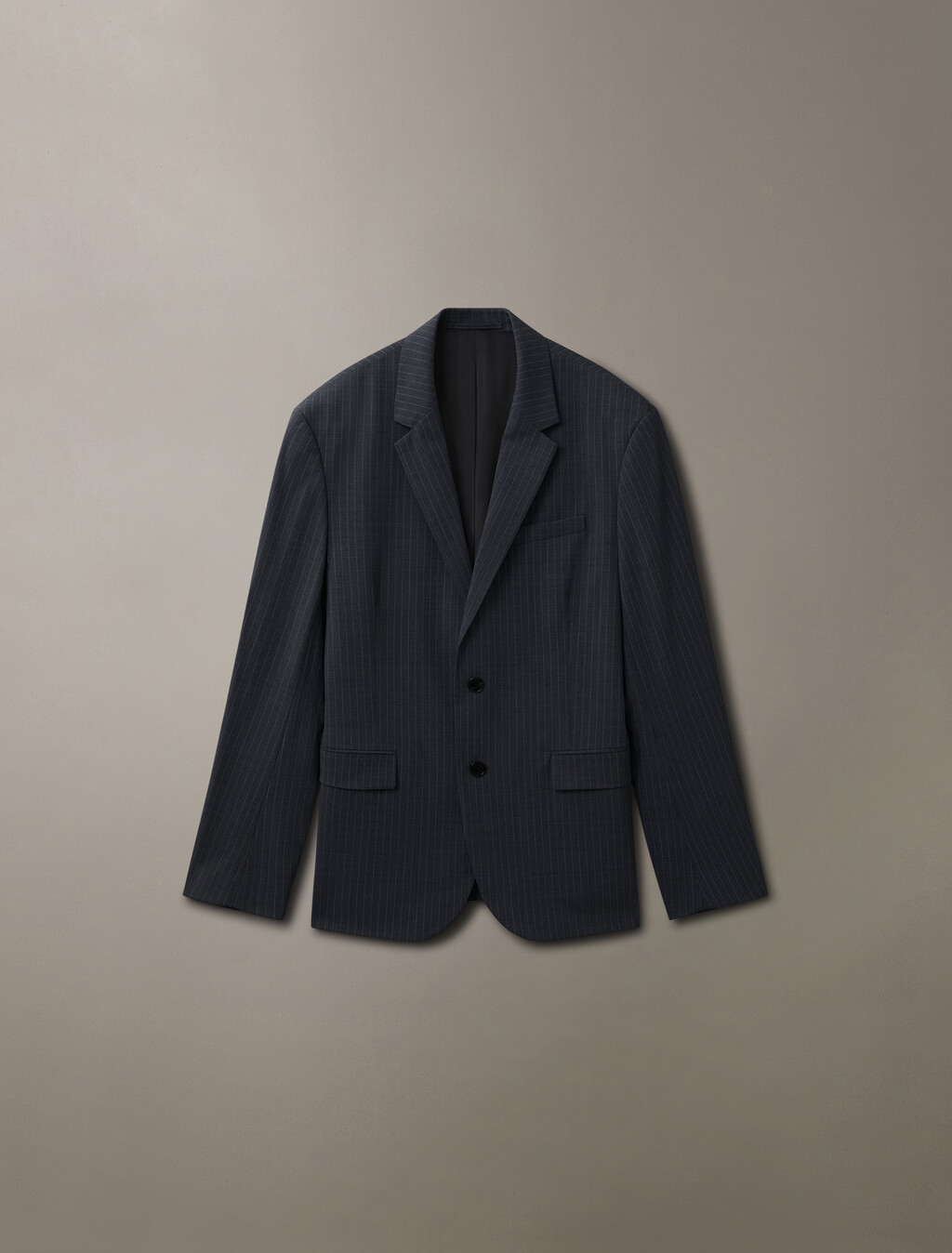 Refined Wool Blend Pinstripe Slim Blazer, Charcoal Heather, hi-res