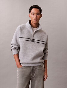 Spacer Relaxed Quarter Zip Sweatshirt, Heroic Grey Htr, hi-res