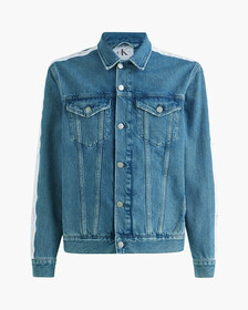 PRIDE LOGO TAPE DENIM TRUCKER JACKET, Denim Medium, hi-res
