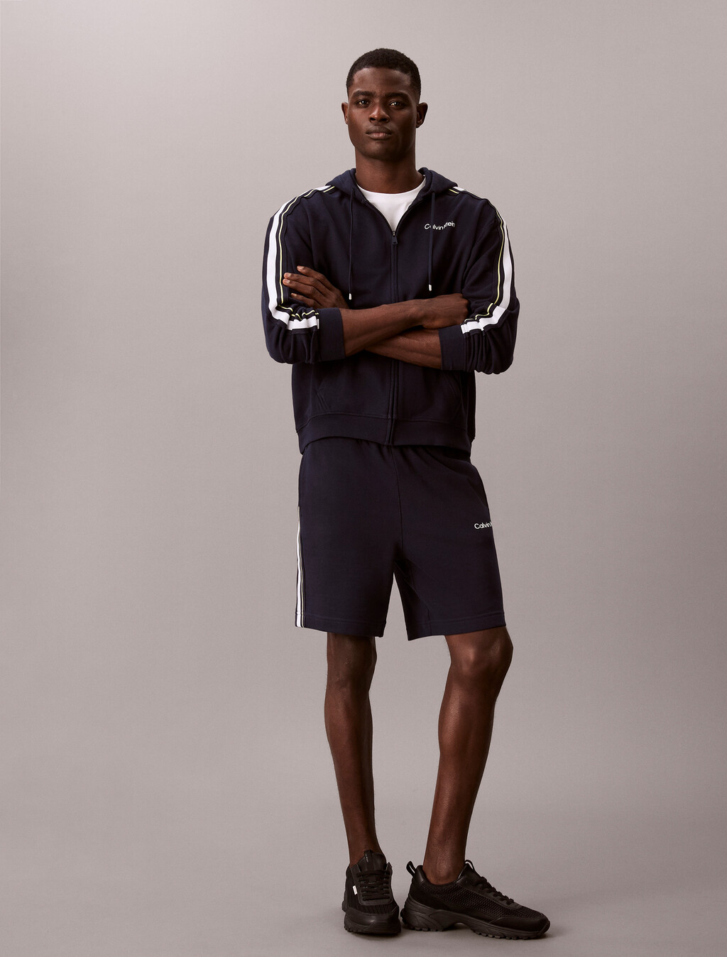 Cotton Blend French Terry Zip Hoodie, Shoreline, hi-res