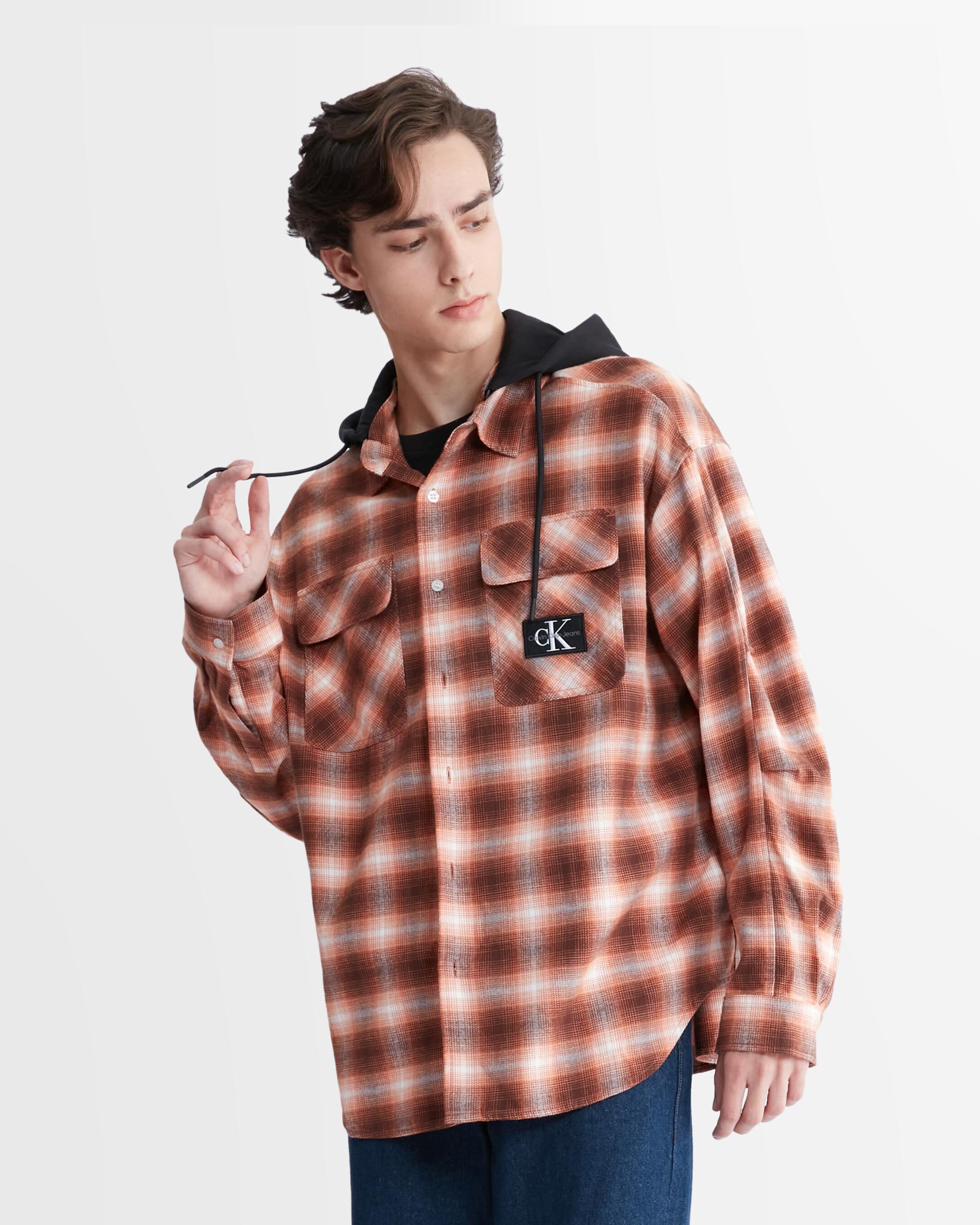 Gingham hooded clearance shirt