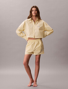 Cotton Poplin Pyjama Shorts, SERA STRIPE PEAR SORBET, hi-res