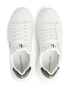 Leather Trainers, Bright White/Black, hi-res