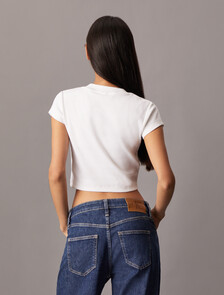 Monogram Baby Fit Rib Knit Tee, Bright White, hi-res
