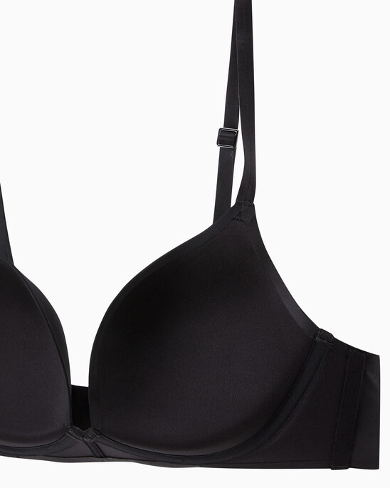 CK Black Structure Push Up Plunge Bra