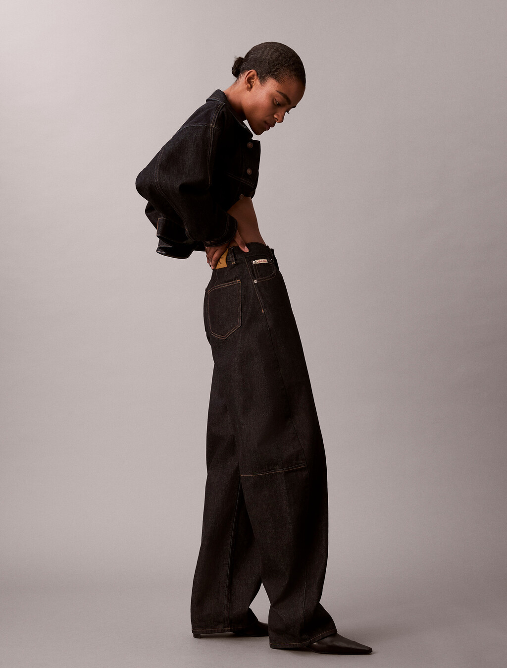 High Rise Barrel Jeans, RESIN RINSE, hi-res