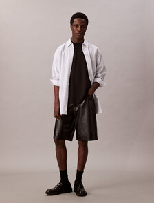 Cotton Silk Relaxed Tee, Black, hi-res