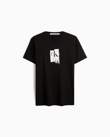 Metallic Foil Monogram Organic Cotton Tee, Ck Black, hi-res