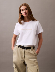 Cropped Gloss Logo T-shirt, Brilliant White, hi-res