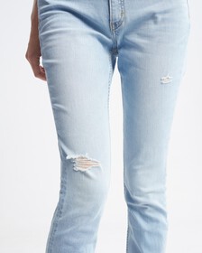 37.5 High Rise Skinny Ankle Jeans, Light Blue Dstr Back Emb, hi-res