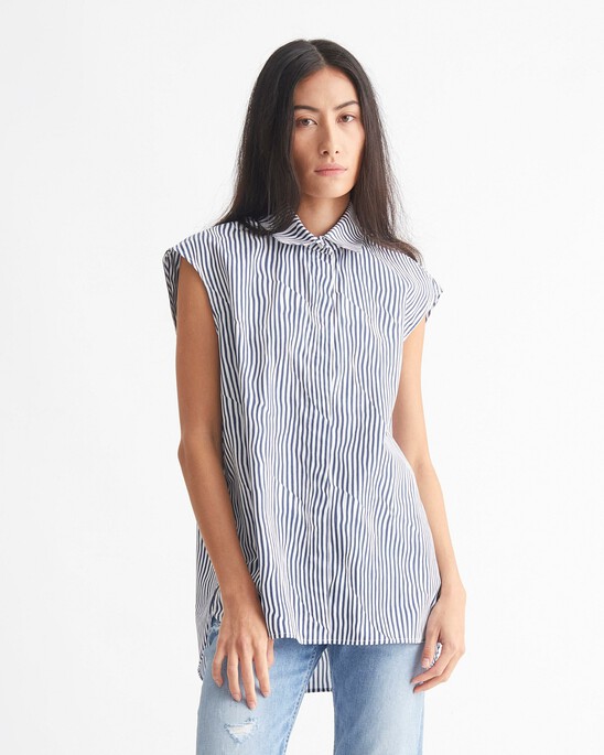 CK KHAKIS STRIPE SLEEVELESS SHIRT