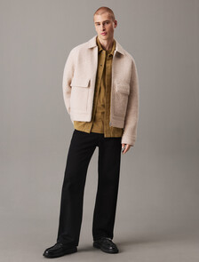 Relaxed Bouclé Wool Jacket, Moonbeam, hi-res