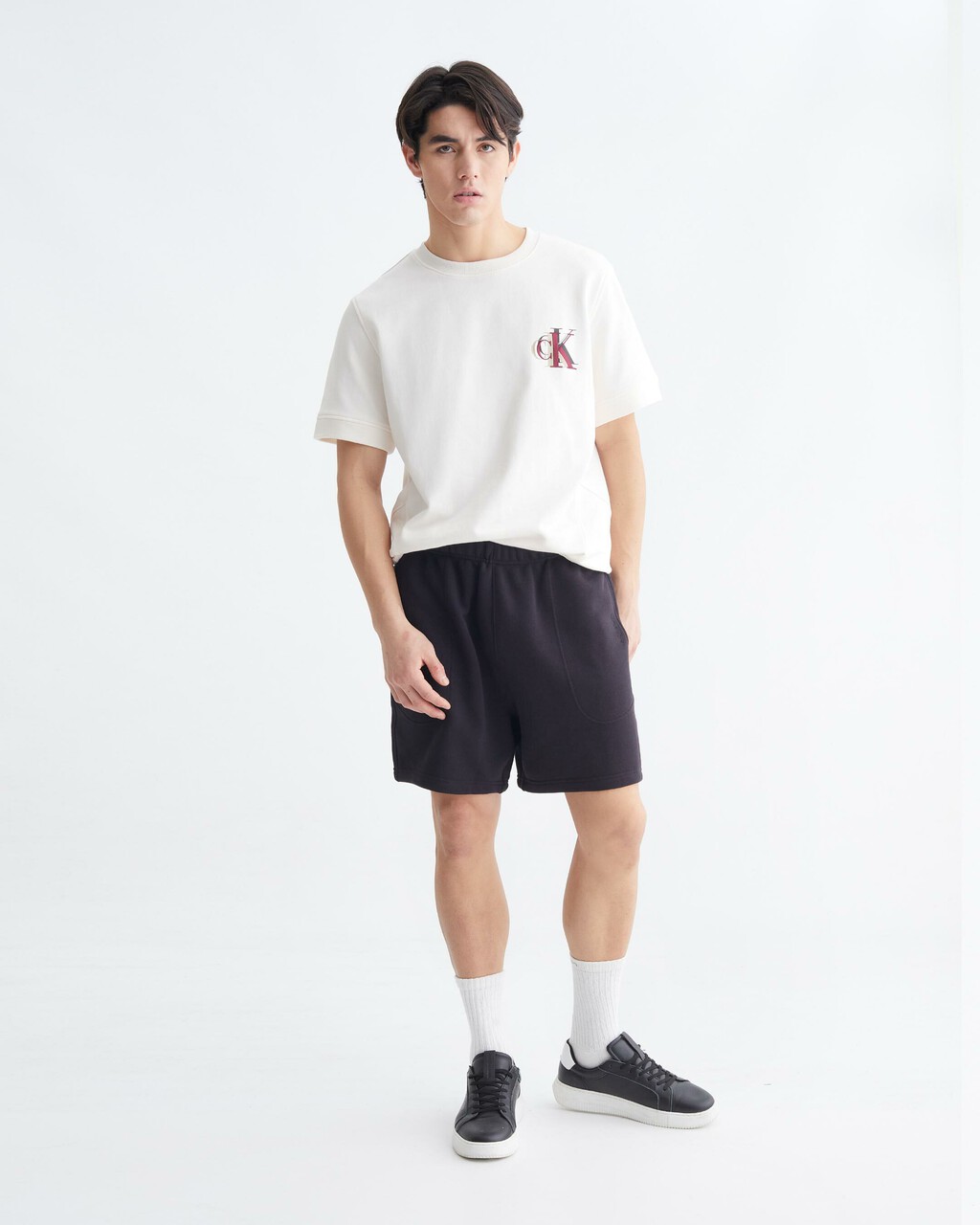 INFINITE COOL MONOGRAM SHORT SLEEVE SWEATSHIRT, Ancient White, hi-res