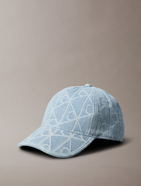 Allover Emblem Logo Denim Baseball Cap