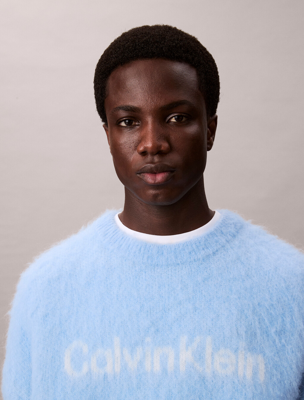 Brushed Alpaca Wool Blend Monogram Logo Sweater, Track Blue, hi-res
