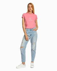PEARLIZED MONOGRAM APPLIQUE TEE, Lipstick Pink, hi-res