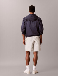 Embroidered Logo Jogger Shorts, Snowy Heather, hi-res