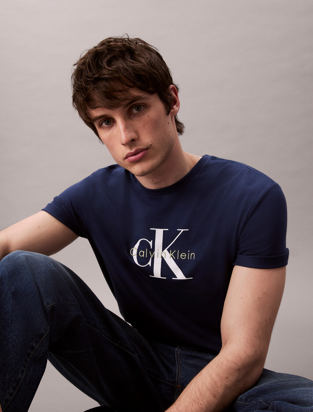 Monogram T-shirt, Blue Jean, hi-res